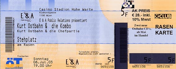 Ticket der Hohe-Warte-Konzerte 2003.