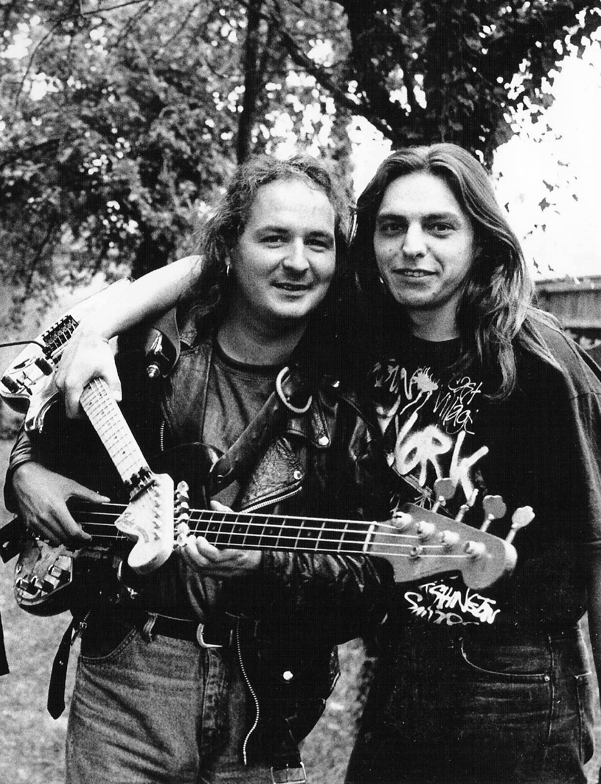 Leo Bei und Bernie Penzias in Wels 1991.