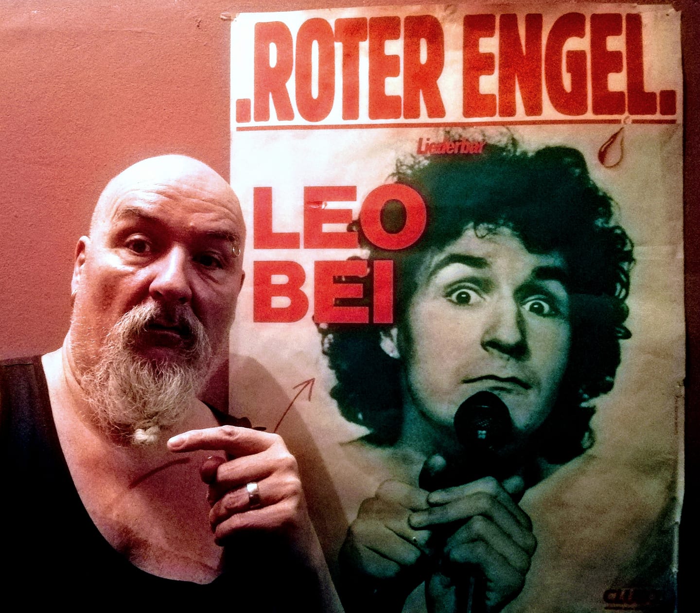 Plakat von Leo Bei im Roten Engel aus dem Jahr 1983.